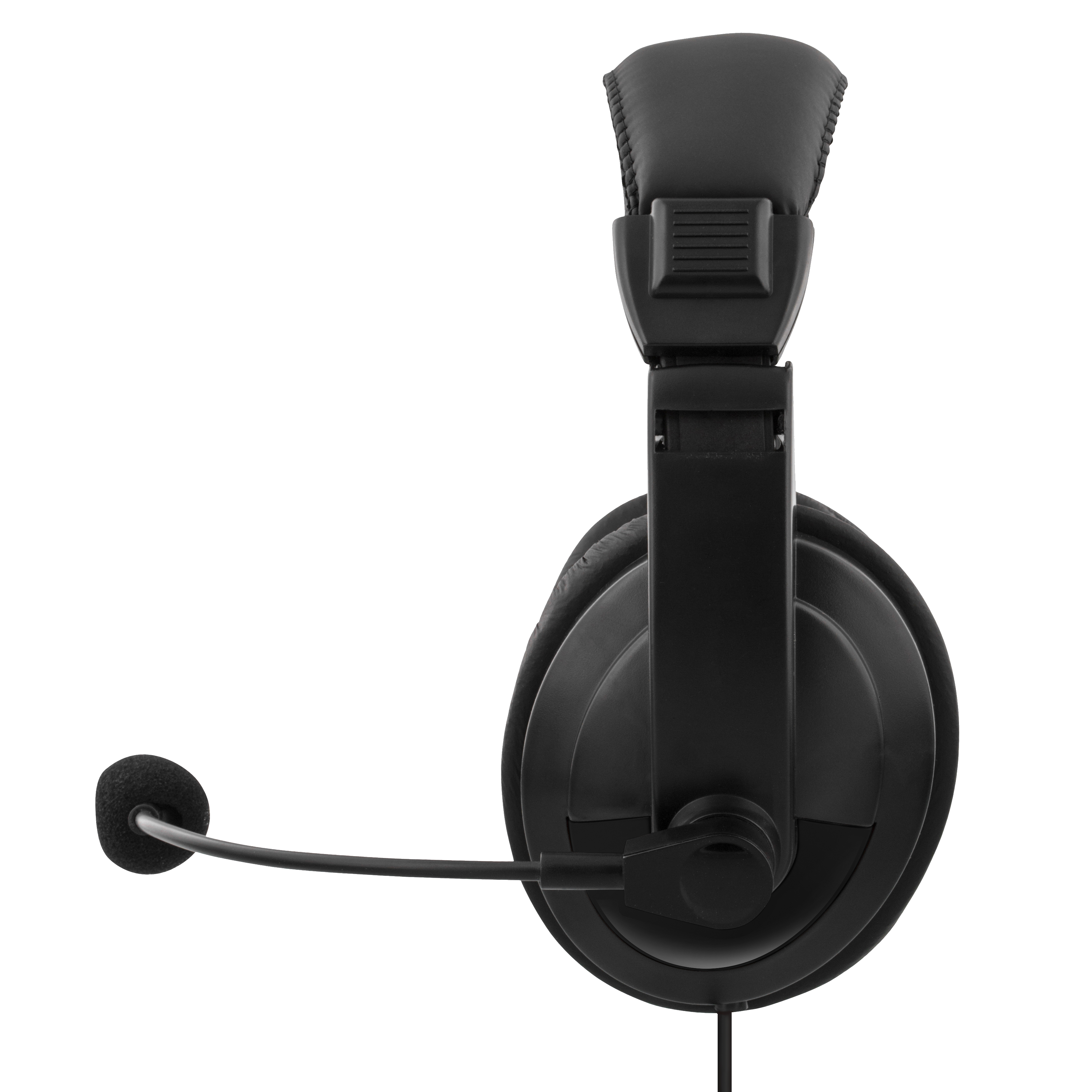 Deltaco Stereo Headset, stora kåpor, volymkontroll, 2x 3,5mm, 2m, svart - 2