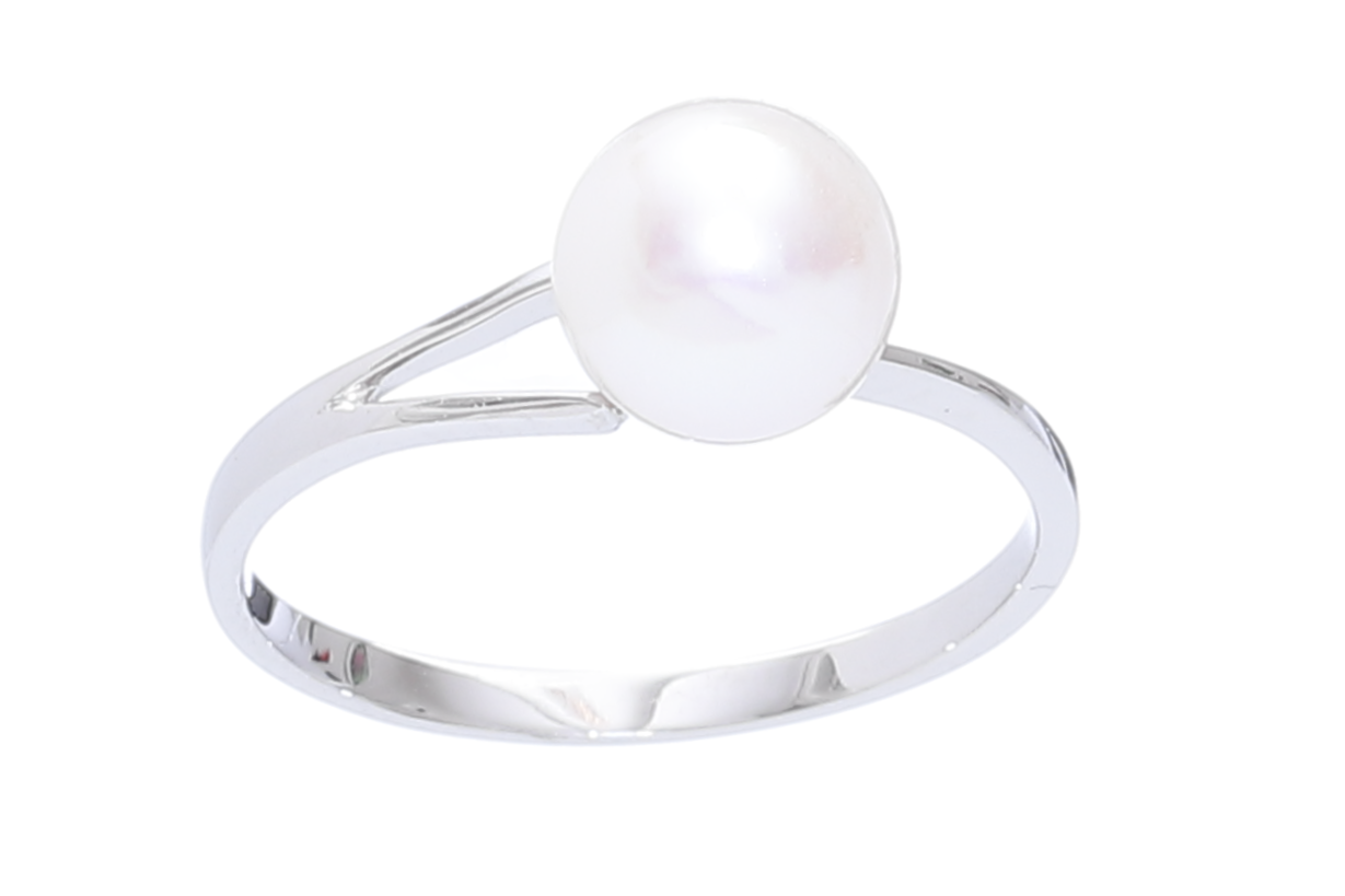 Akoya pearl ring set in white gold - 3