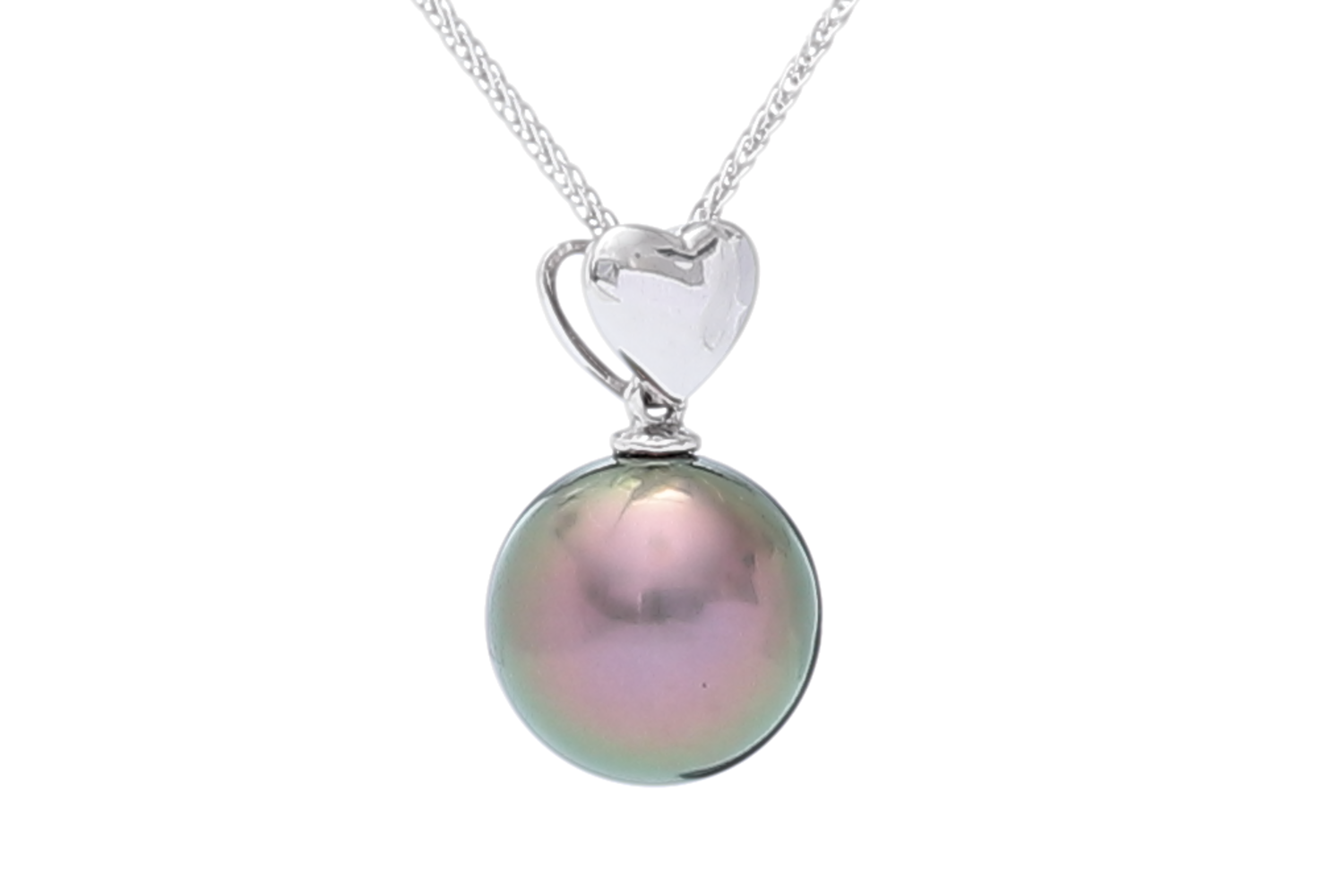 Tahitian pearl pendant set in white gold 8-9mm - 3