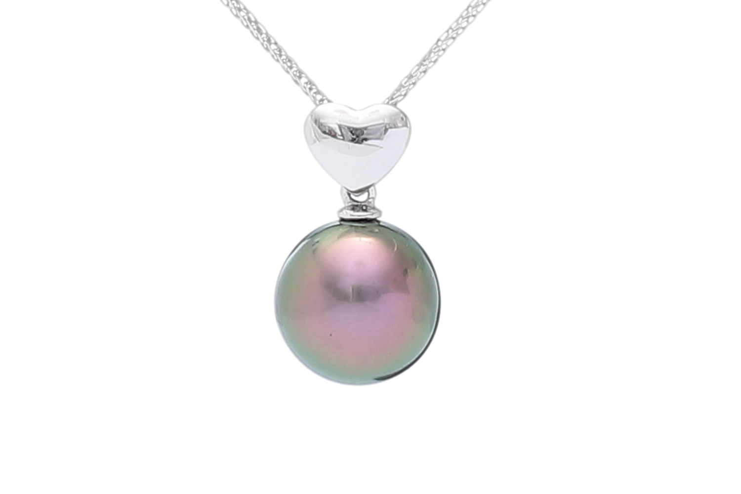 Tahitian pearl pendant set in white gold 8-9mm