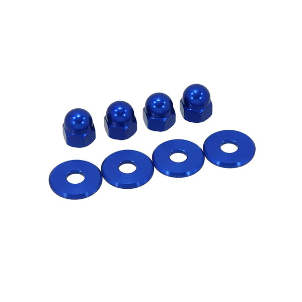 Domed nuts & washers shock absorbers blue