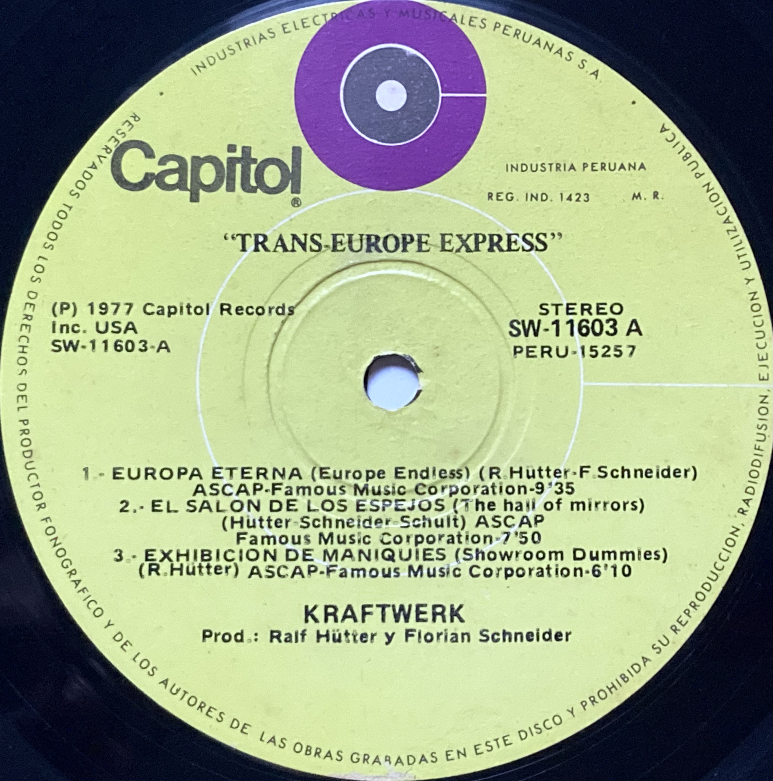 KRAFTWERK - Trans-Europe Express Peru-orig LP 1977 - 3