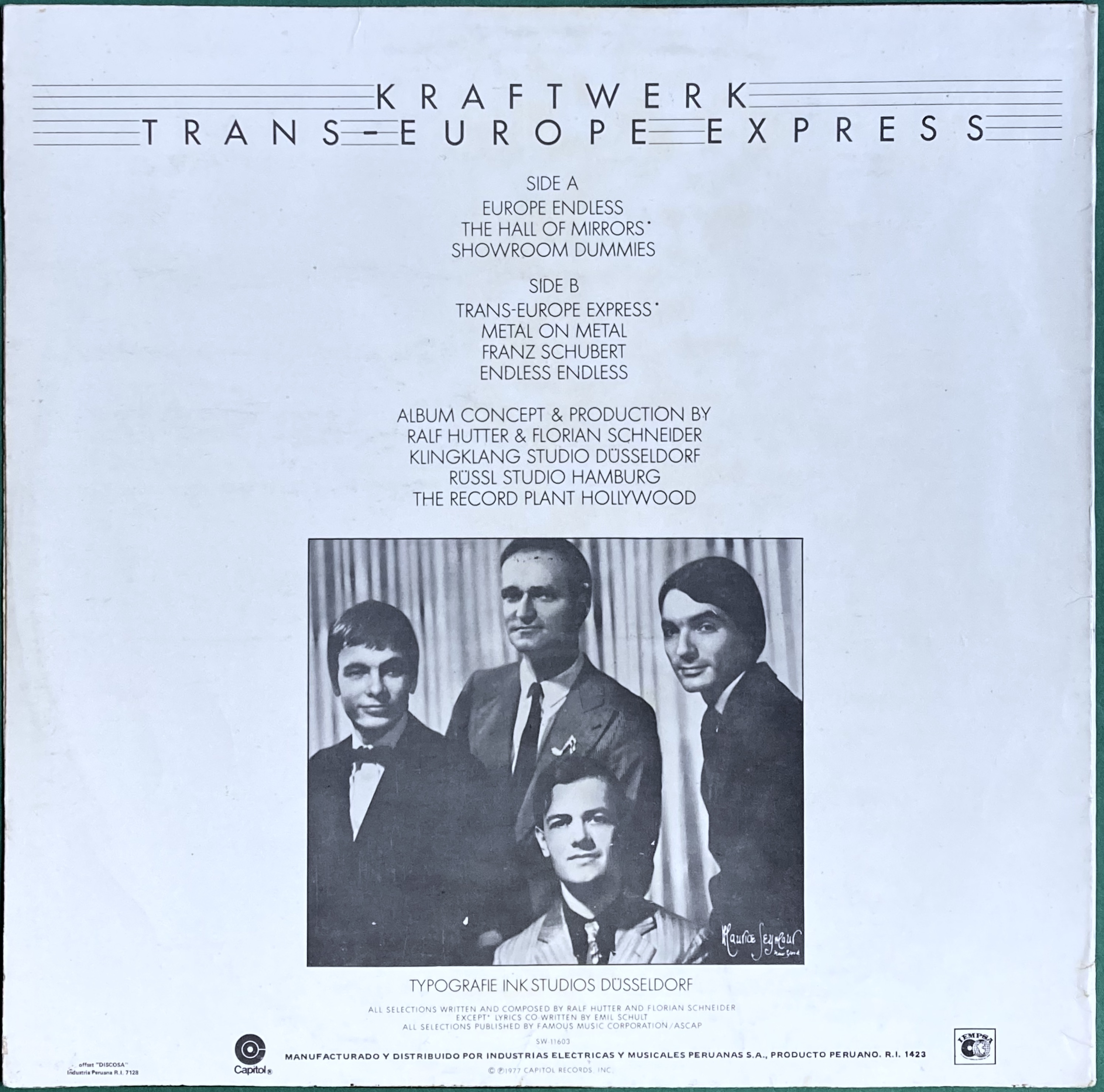 KRAFTWERK - Trans-Europe Express Peru-orig LP 1977 - 2