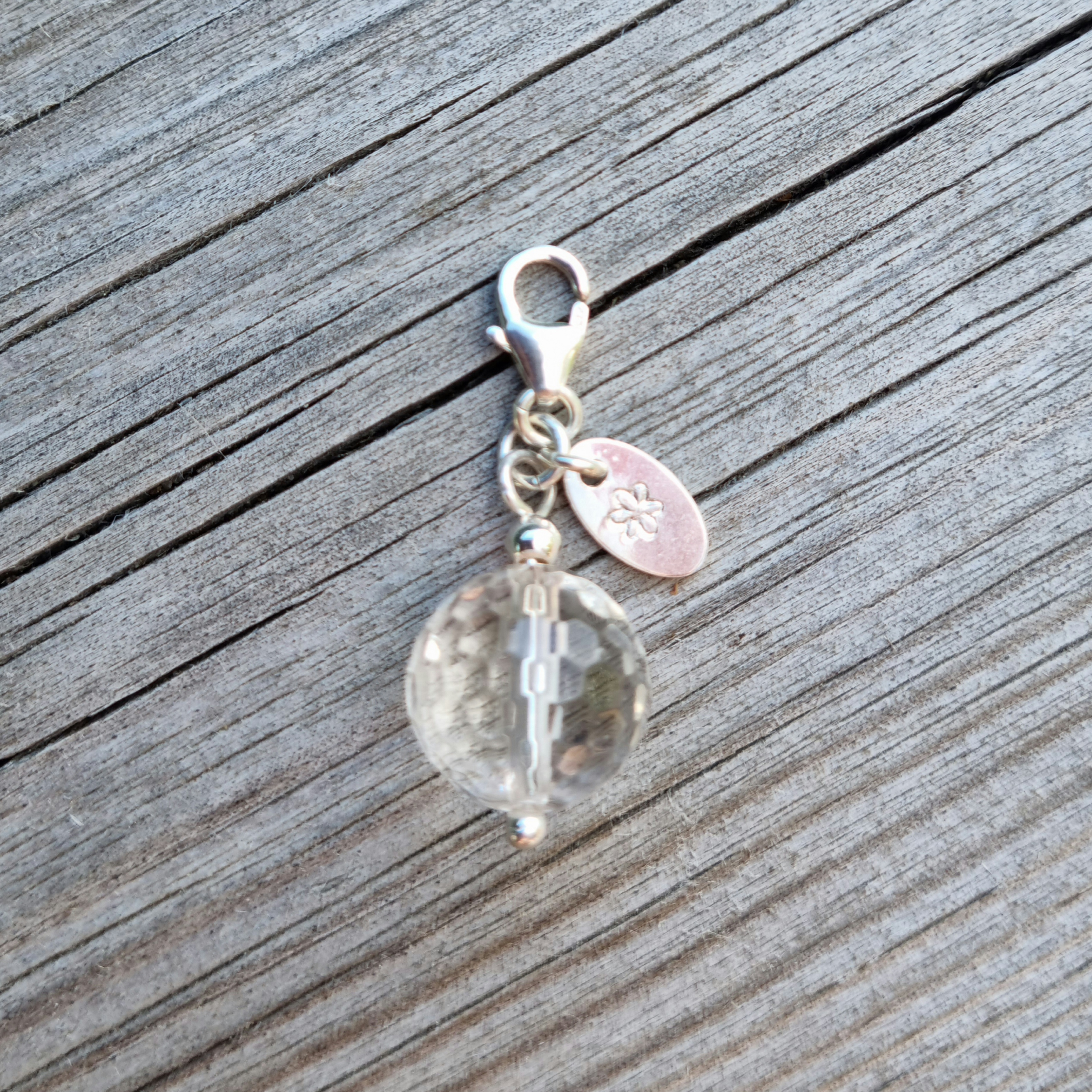 Berlock facetterad bergkristall - 925 sterling silver