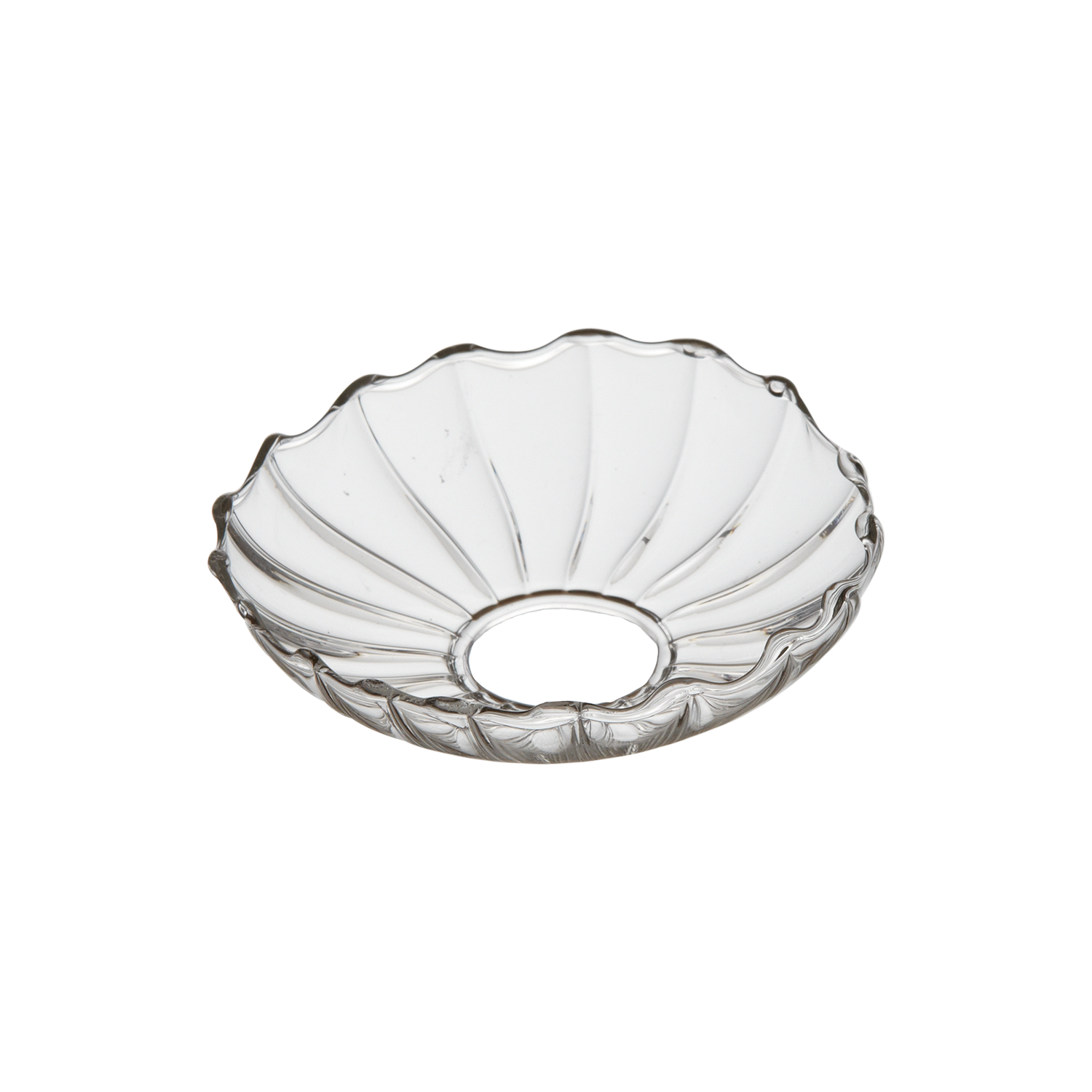 Ljusmanschett i glas med räfflor