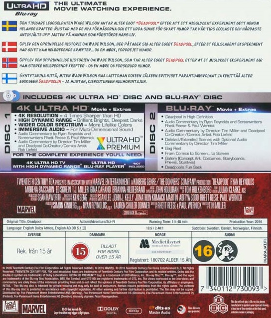 Deadpool (4K Ultra HD + Blu-ray) - 2
