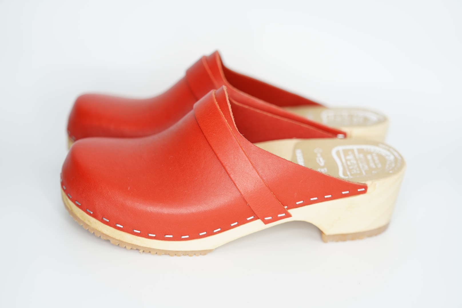 HagaToffeln - Clog Classic Red Vegetable Tanned Leather - Haga ...