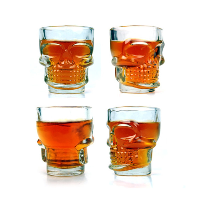 Dödskalle-Shotglas 4-Pack från olika sidor