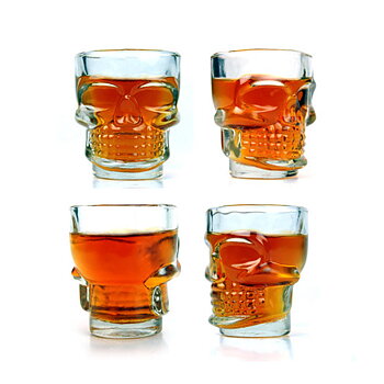 Dödskalle-Shotglas 4-Pack från olika sidor