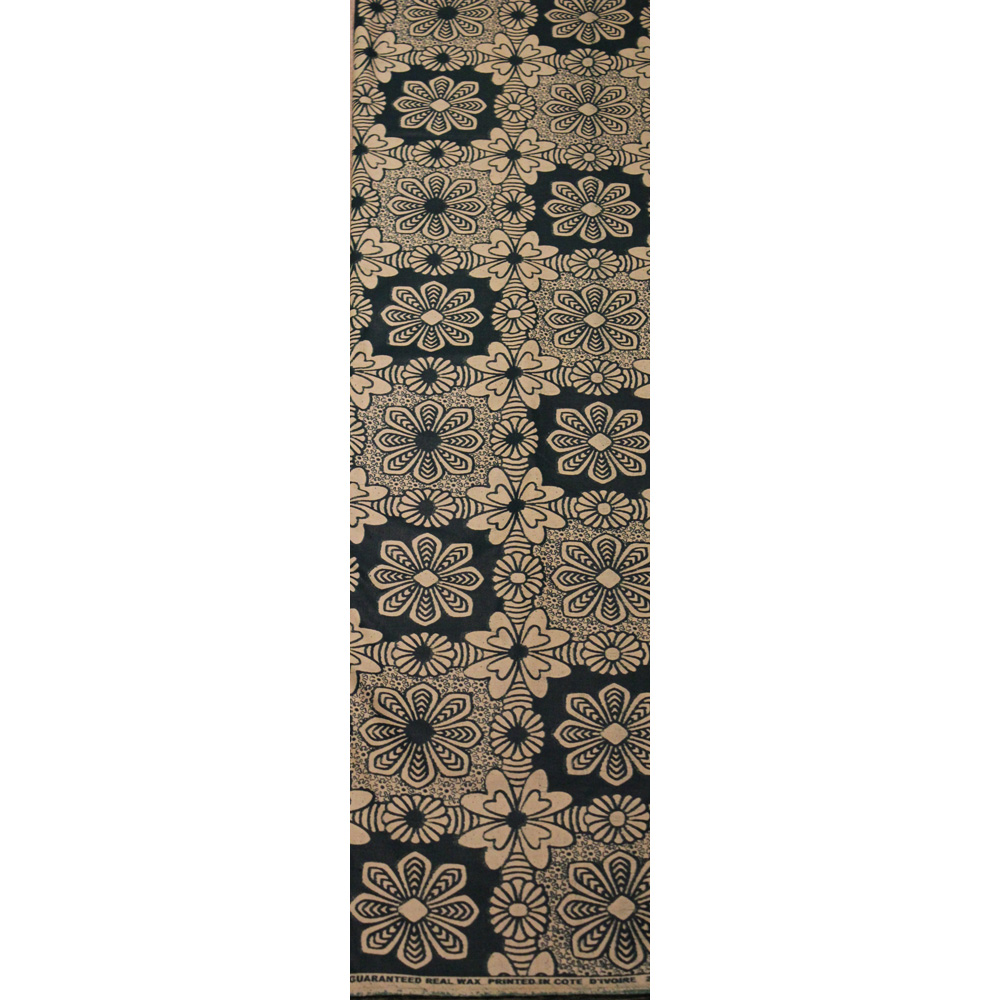 Afrikanskt tyg Green flower - 2