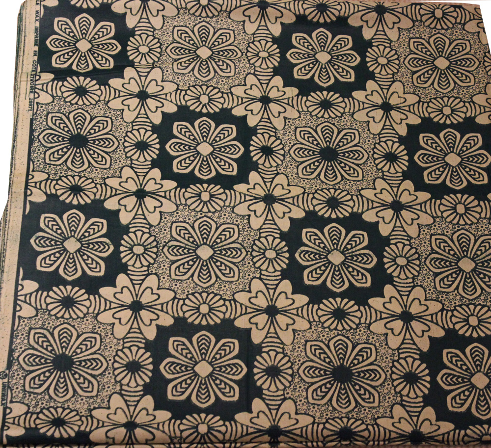 Afrikanskt tyg Green flower - 3
