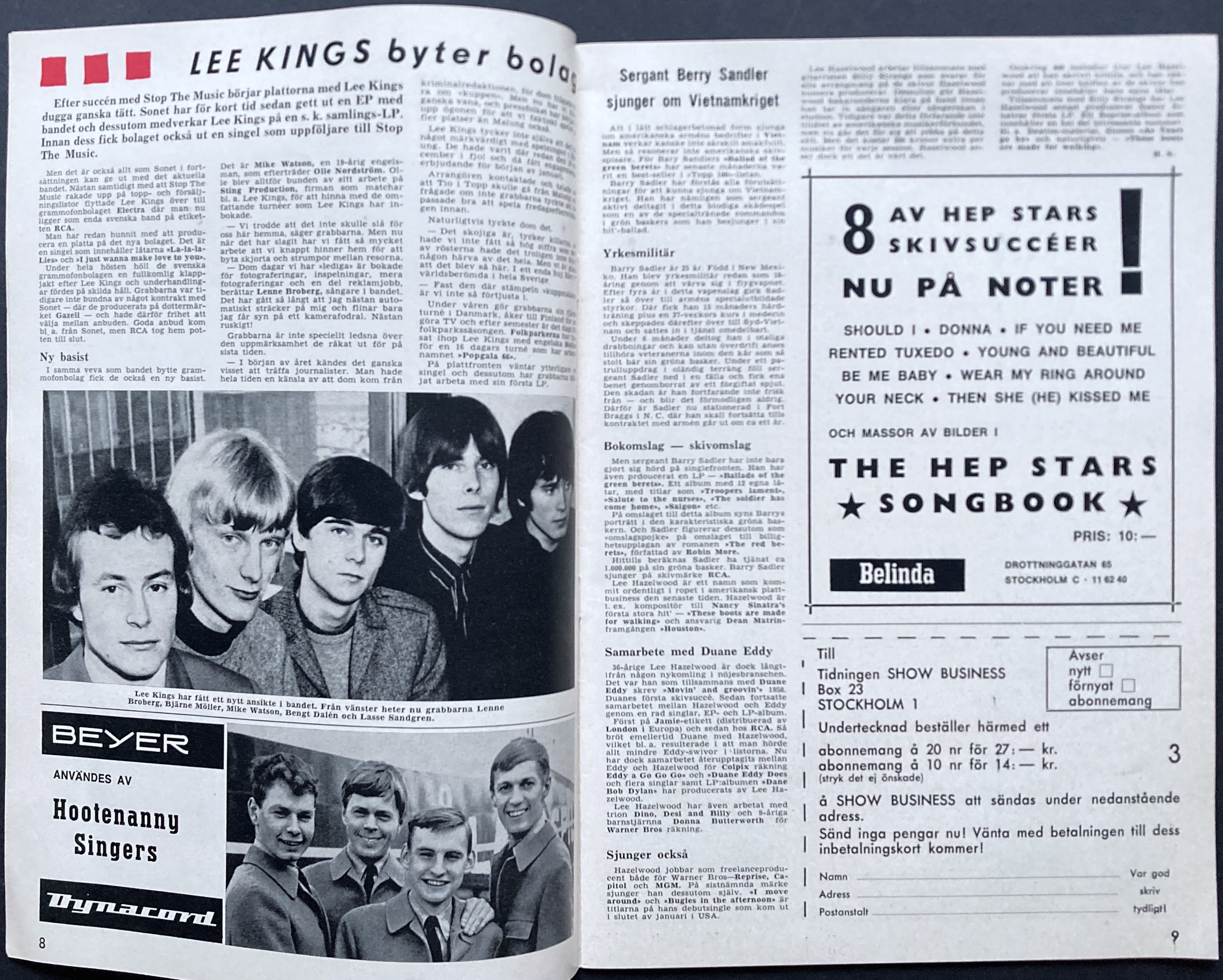 SHOW BUSINESS - 1966 nr 3 LEE KINGS cover - 5