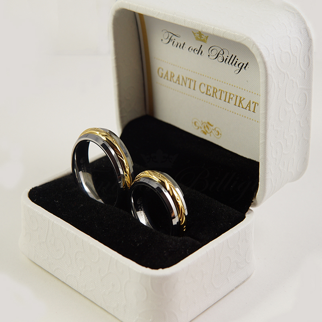 Ring - Amors Gyllene Pilar - Tungstensring Design Högblank  - 2
