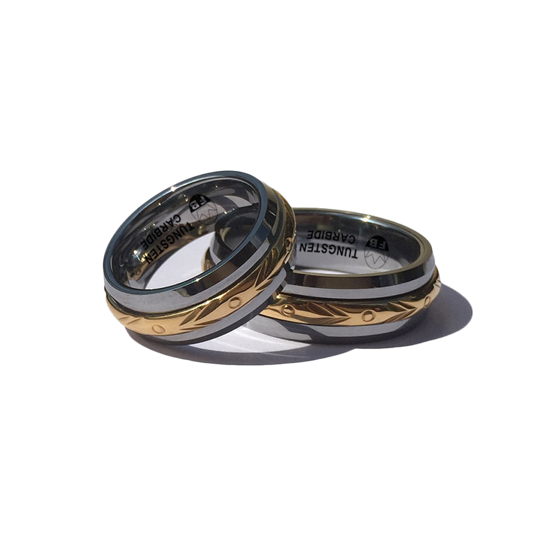 Ring - Amors Gyllene Pilar - Tungstensring Design Högblank  - 7