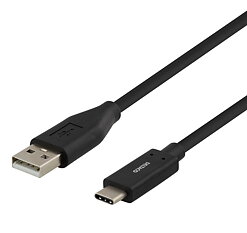 Deltaco USB-kabel, Typ C - Typ A ha, 0,5m, svart