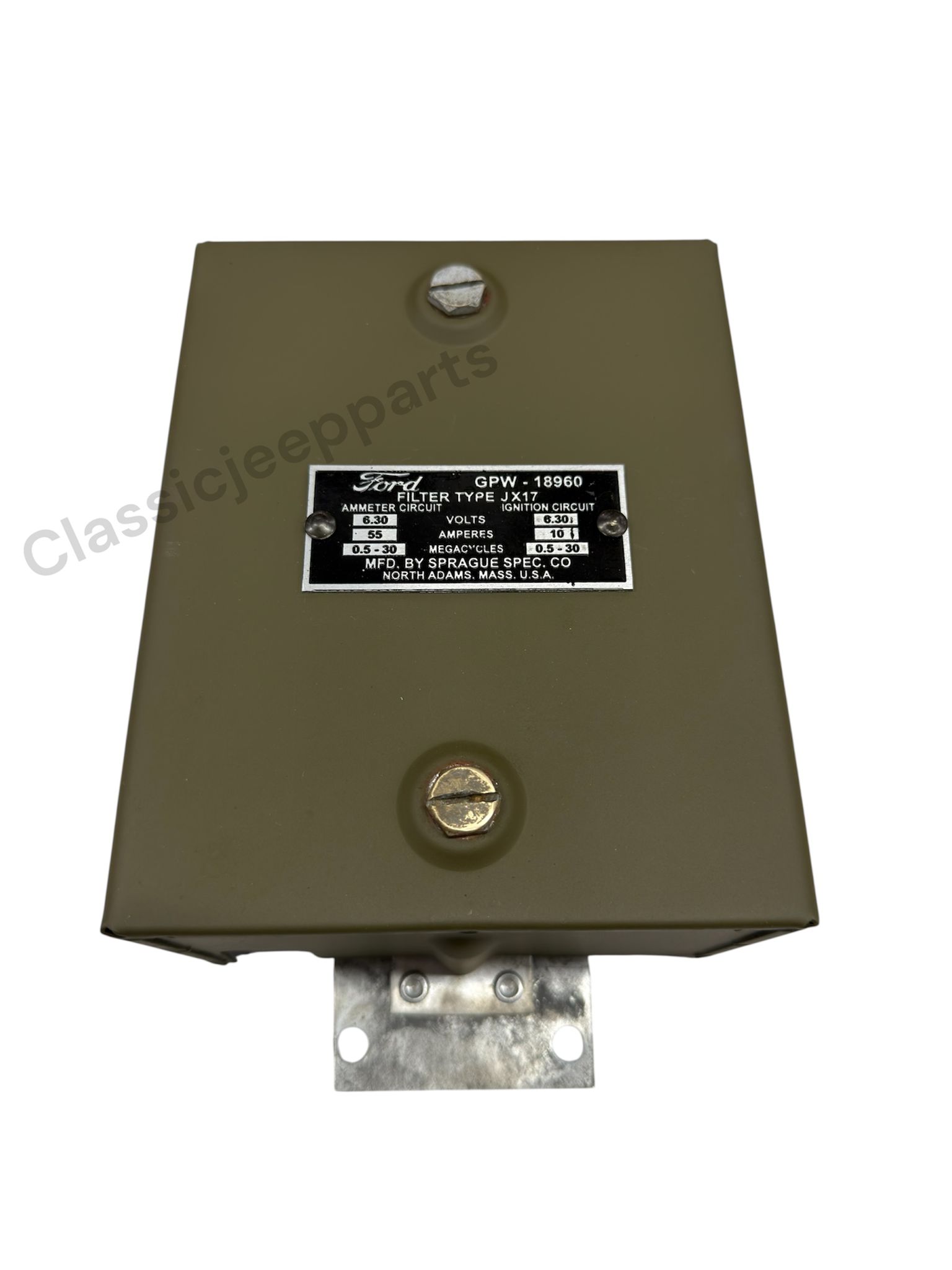Radio filter suppression FORD GPW NOS with repro dataplate