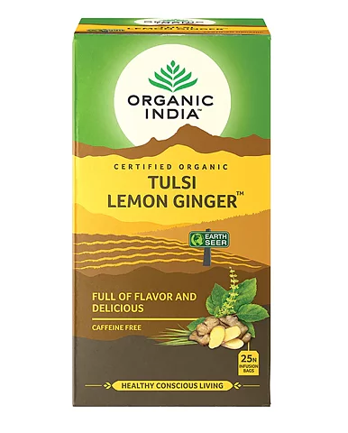 Tulsi Lemon Ginger Te Eko, 25 tepåsar Organic India