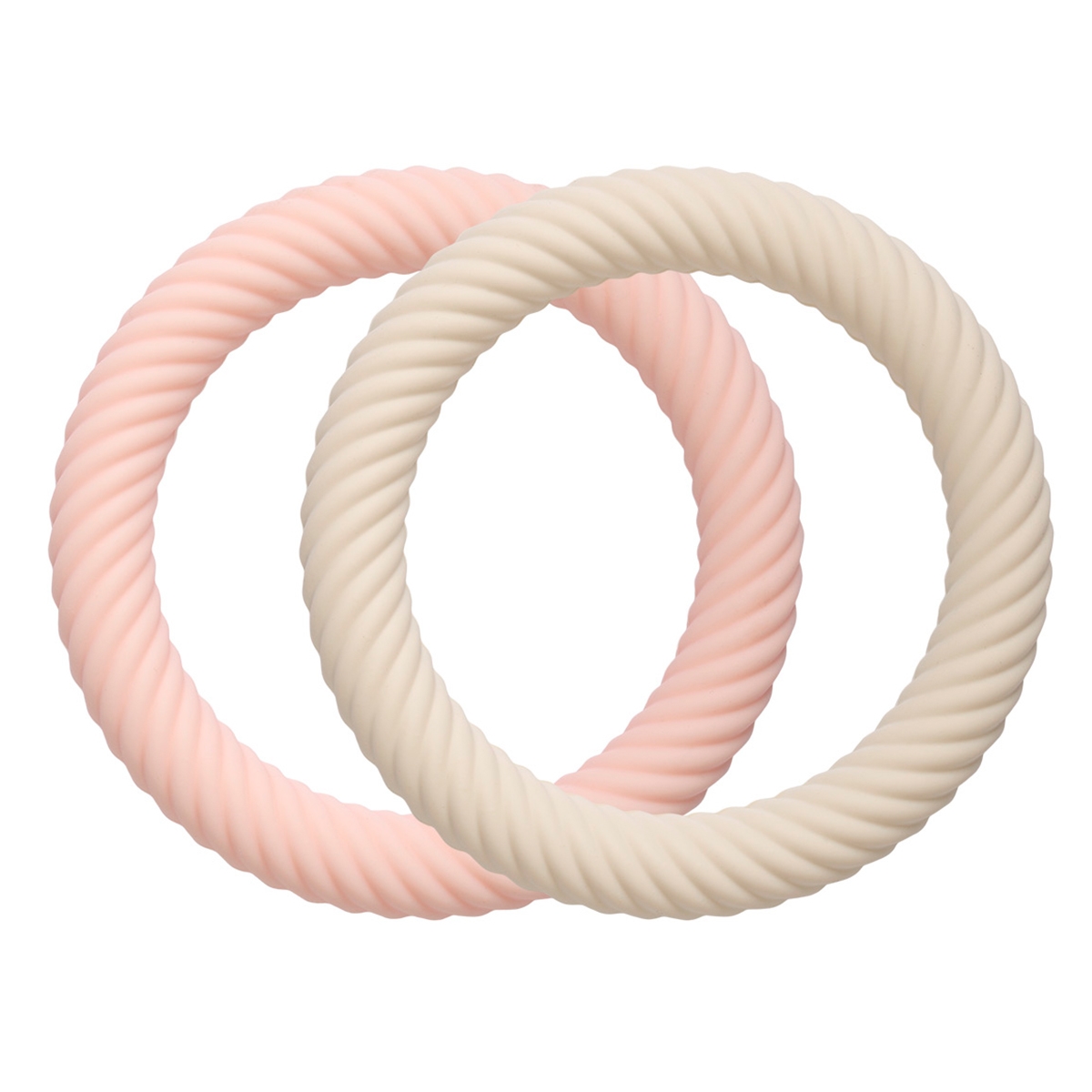 2 bitringar i rosa och gult