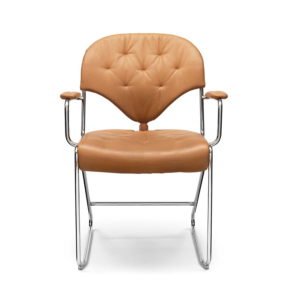 Sam Armchair - Chrome stand (Leather several choices) - Dux 