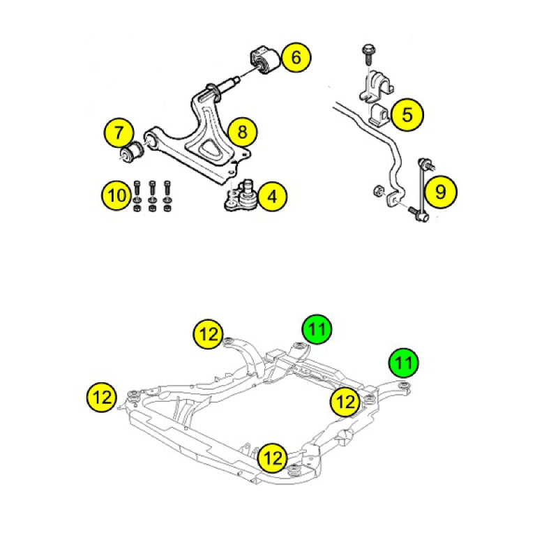 Bussning Motorram Subframe 9-5 98-10 (11) - 2