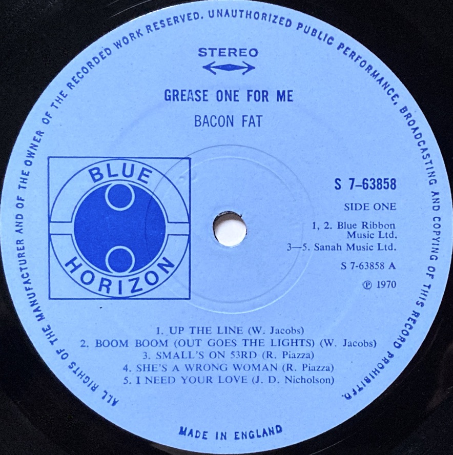BACON FAT - Grease one for me UK-orig LP 1970 - 3