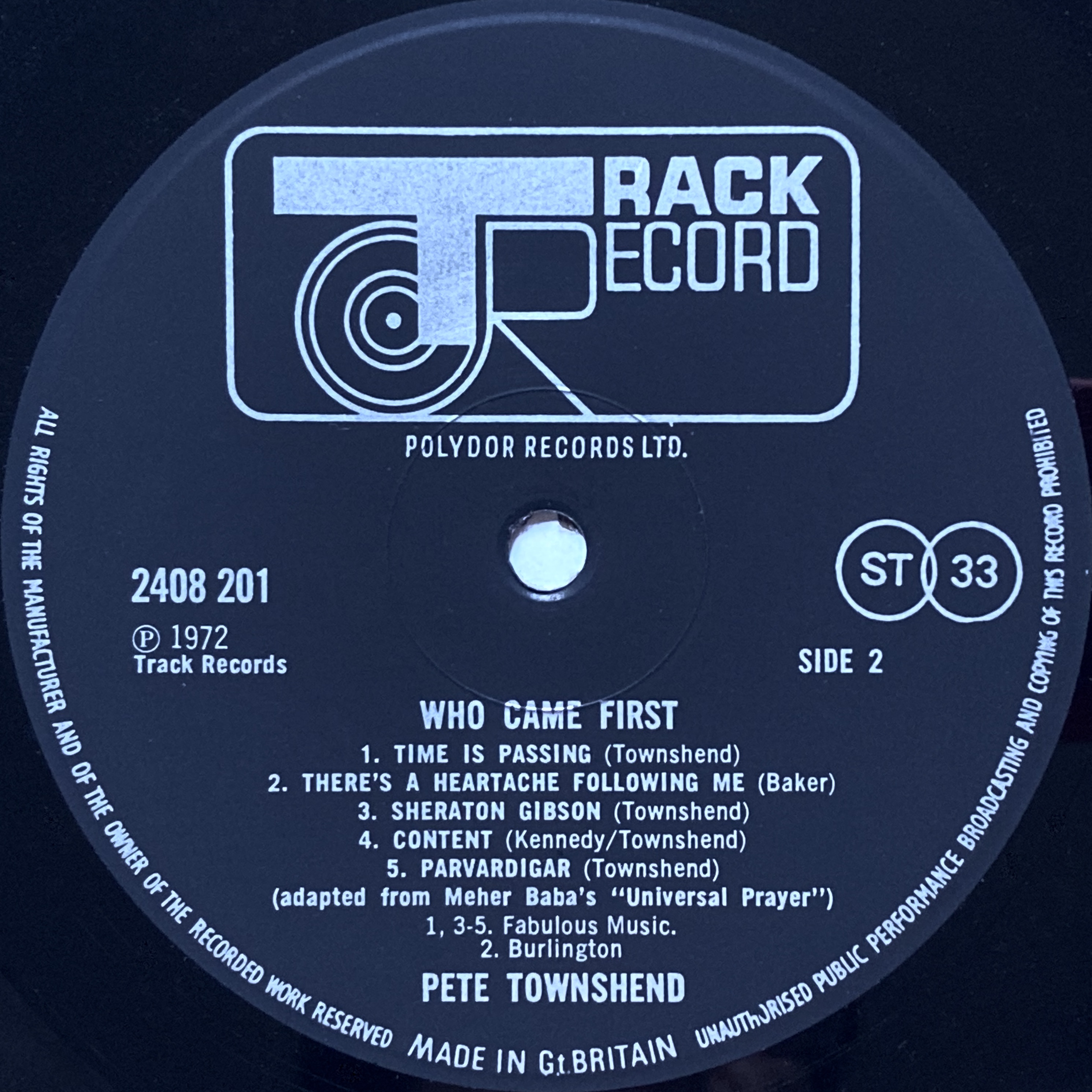 PETE TOWNSHEND - Who came first UK-orig Track LP 1972 - 5