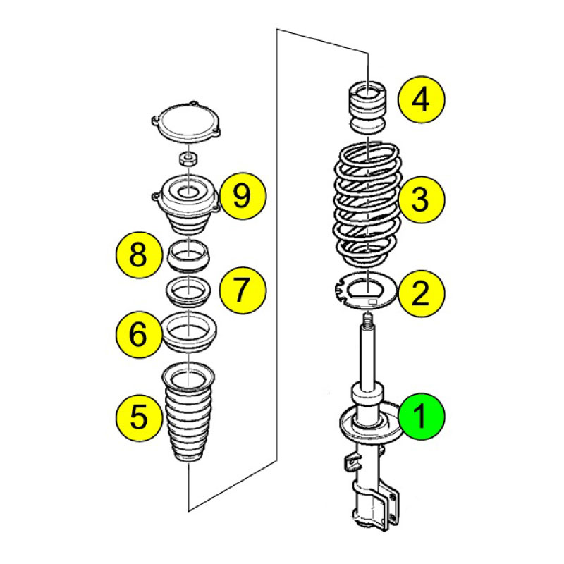Shock Absorber 9-5 F 98-01 Sport (1) - 2
