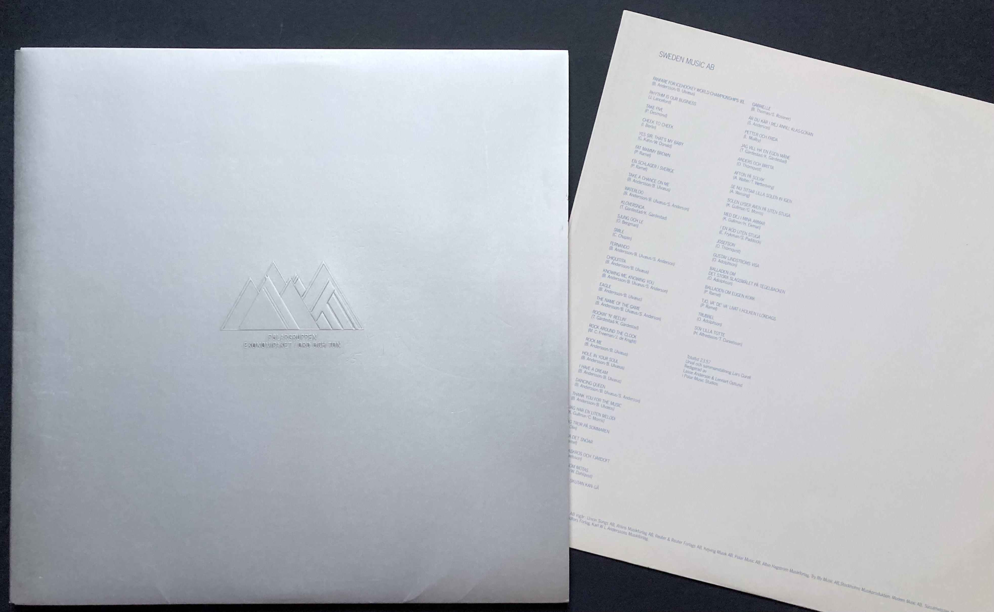 (ABBA) POLARGRUPPEN EKONOMIPAKET I ORD OCH TON - Sweden Music Ab - Ett Urval Av Våra Förlags Rättigheter LP + häfte 1981 - 3