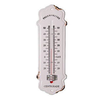 Termometer antik-vitt patinerad shabby chic lantlig stil Gårdsromantik