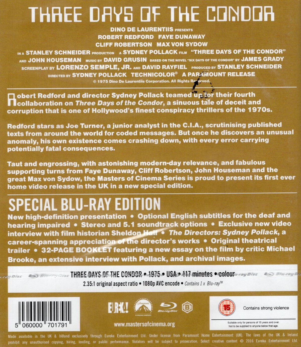Three Days of the Condor (ej svensk text) (Blu-ray) - 2