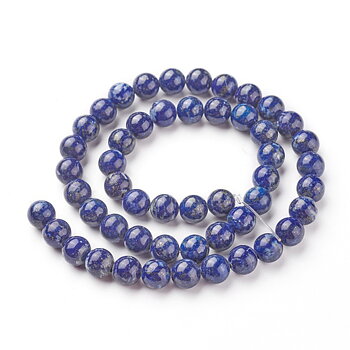 Lapis lazuli 6 mm, rund halvädelsten i blå nyans.