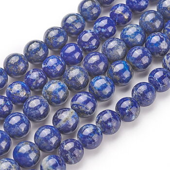 Lapis lazuli 6 mm – rund polerad halvädelsten i djupt blå färg för smyckestillverkning