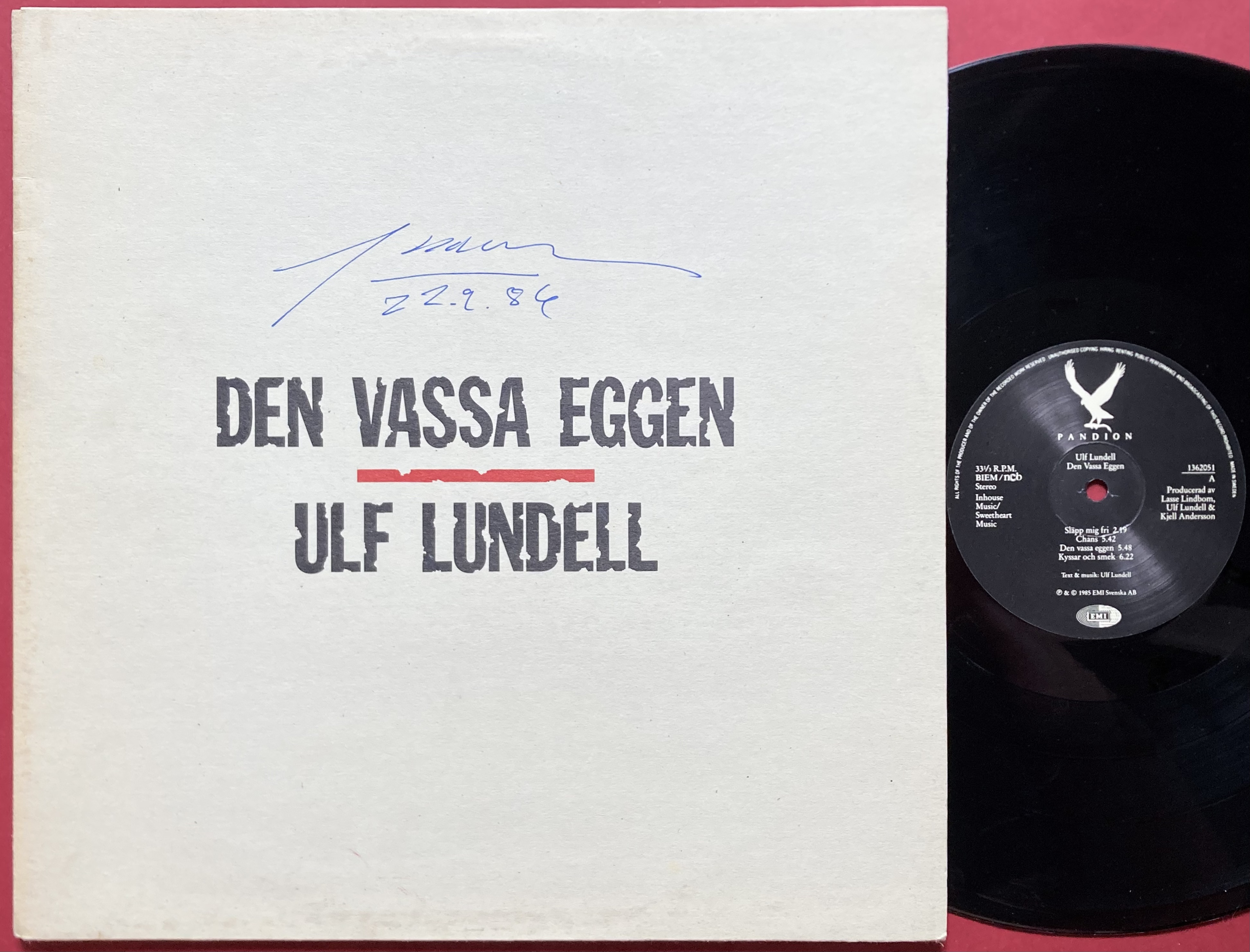ULF LUNDELL - Den vassa eggen SIGNERAD 2LP 1985