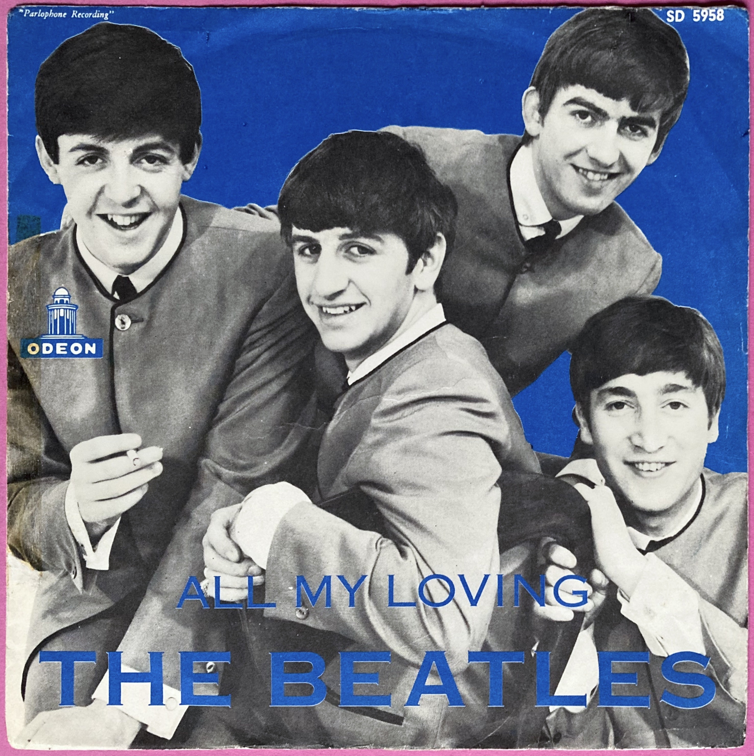 BEATLES - All my loving 7" MÖRKBLÅ Swe PS 1964