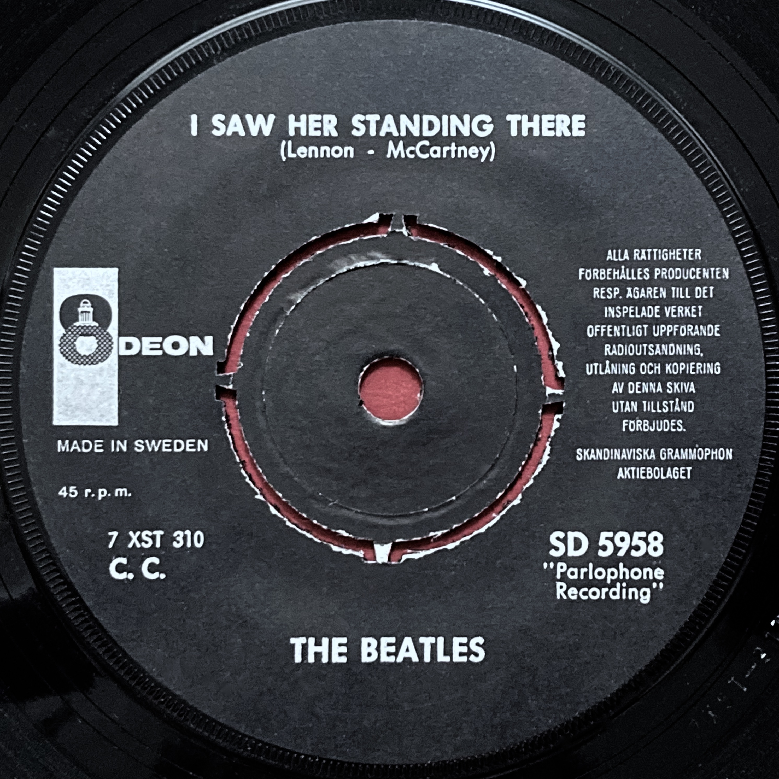 BEATLES - All my loving 7" MÖRKBLÅ Swe PS 1964 - 4