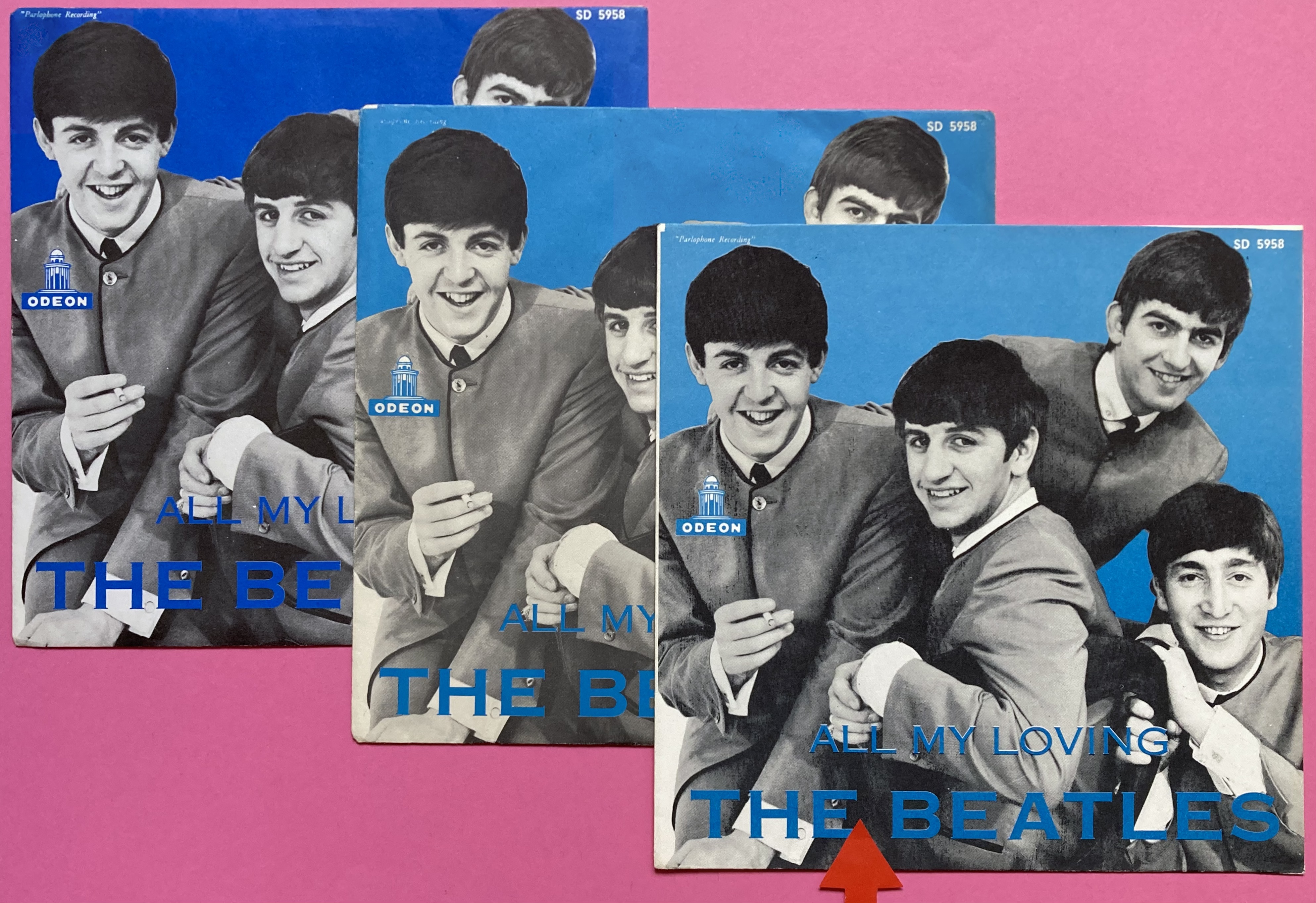 BEATLES - All my loving 7" MÖRKBLÅ Swe PS 1964 - 5