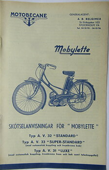 1954 Motobecane Mobylette instruktionsbok