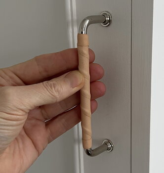 Läderhandtag Bruno Twist 128 - Natur/Blank nickel