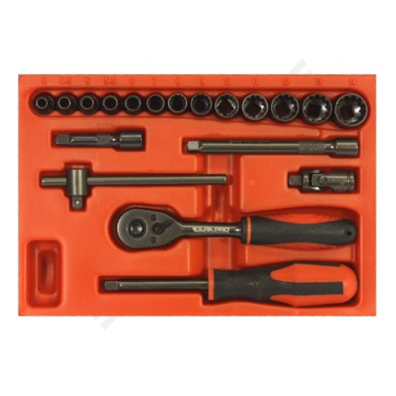 Socket set 1/4" Drive 19 pcs - 2