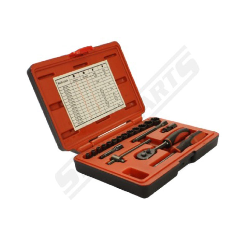 Socket set 1/4" Drive 19 pcs