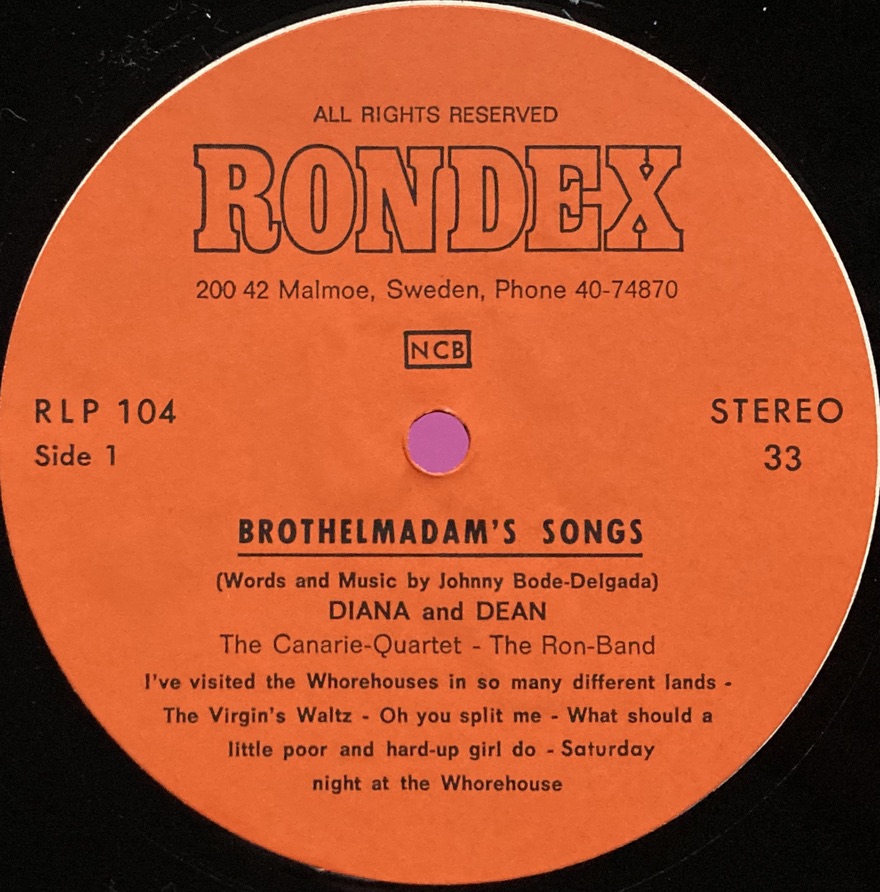 BROTHELMADAM´S SONGS - Swe-orig LP 1973 - 4