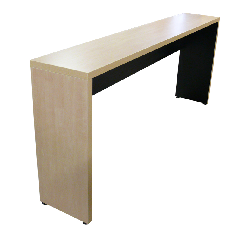Ingrid Side Table – compact side and terminal table for libraries and public environments, available in sitting or standing height, with customizable colour combinations and options such as footrest and cable grommet.
