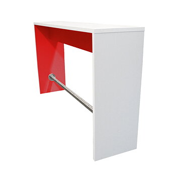 Ingrid Side Table – compact side and terminal table for libraries and public environments, available in sitting or standing height, with customizable colour combinations and options such as footrest and cable grommet.