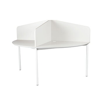Classic Study Desk – round study desk with privacy screens that can be combined into double or four-part workstations, supplied with a white cable grommet as standard and available in seated or standing height for libraries and learning environments.