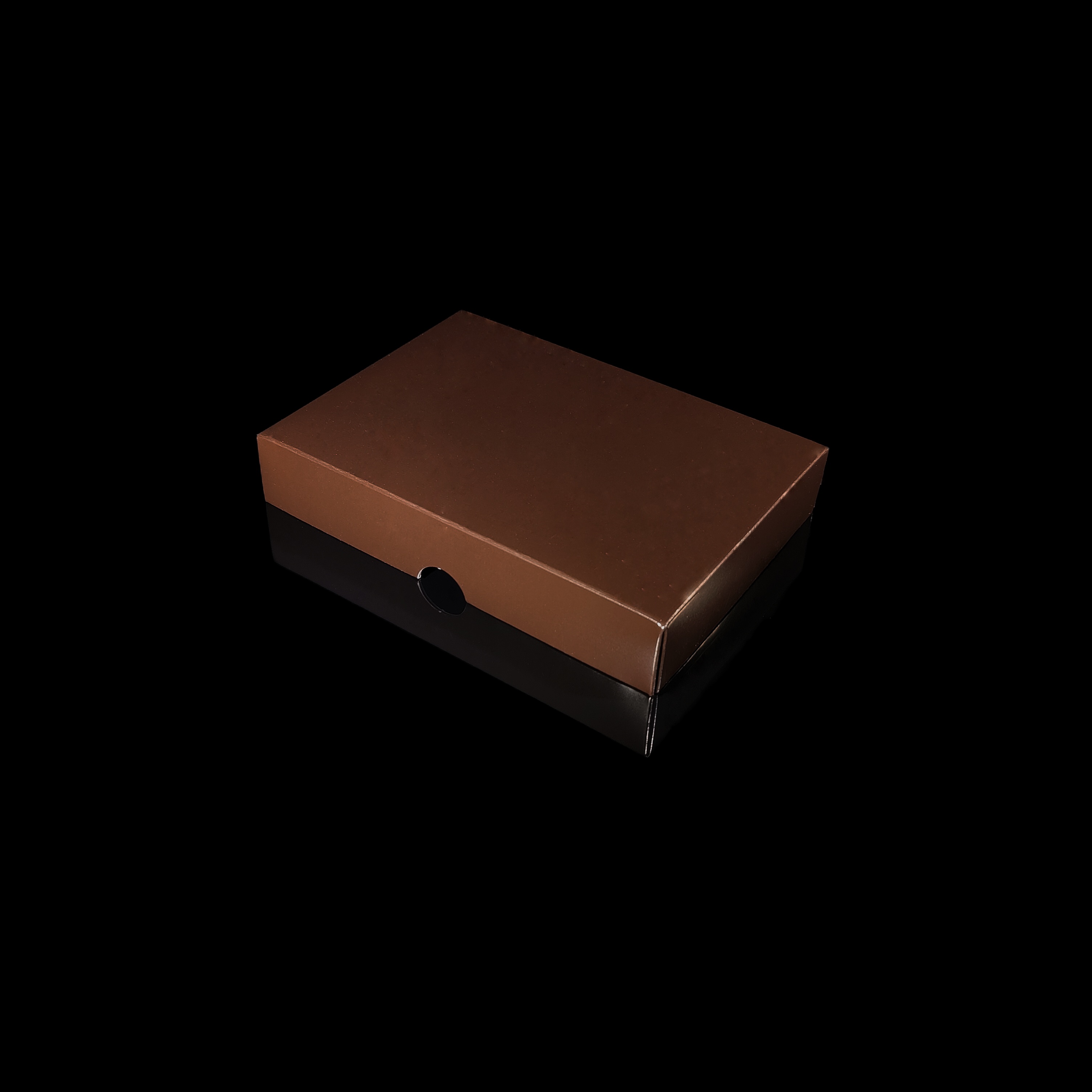 Låg til 12-stk. chokoladeæske, brun struktur