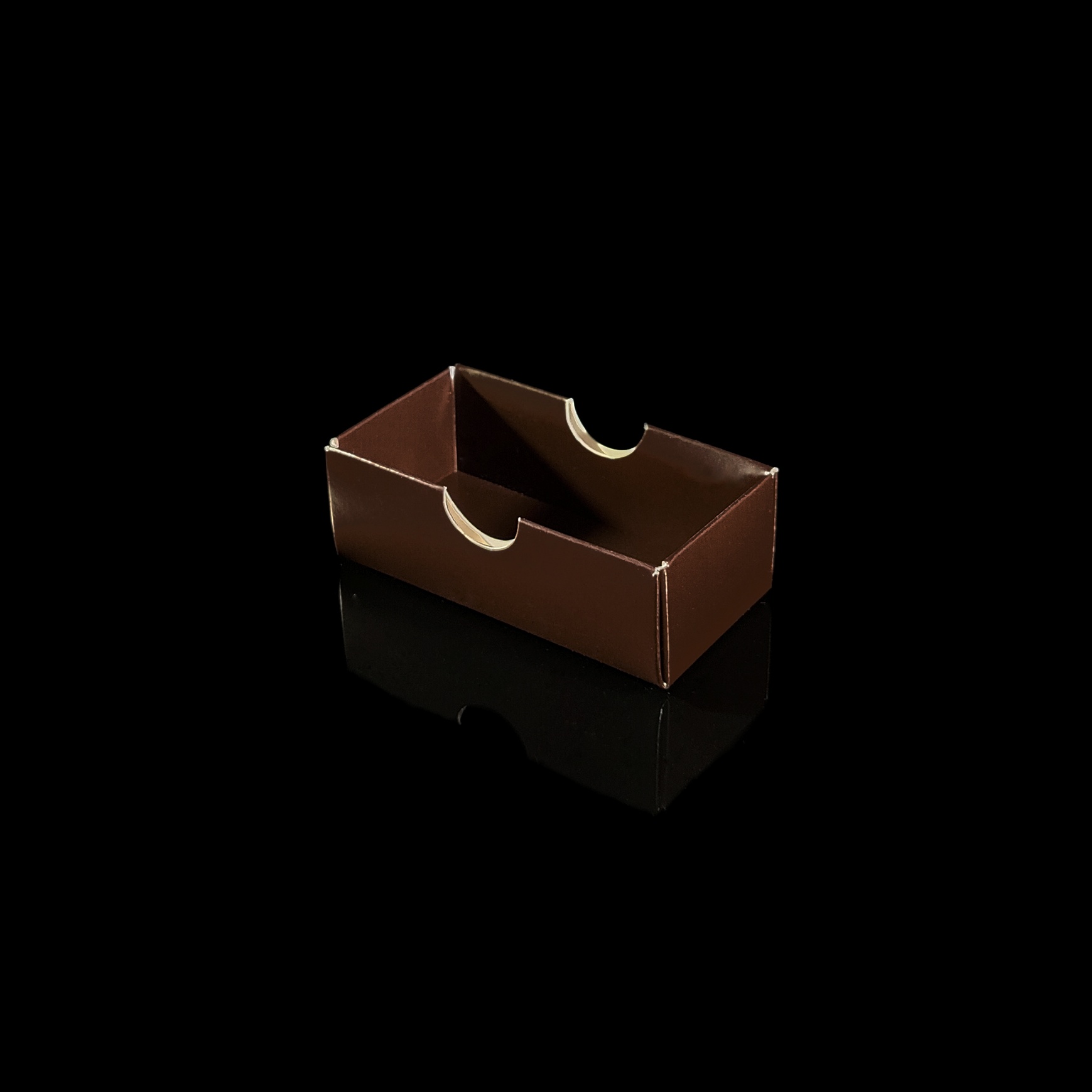 Lock till 2-bitars pralinask, brun