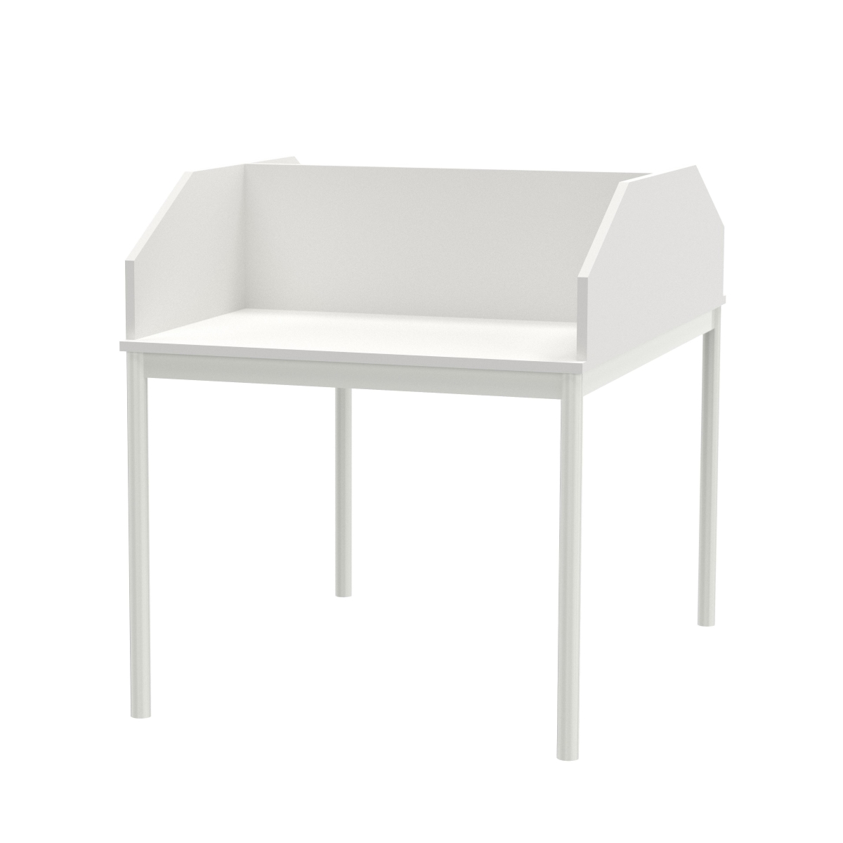 Oslo Study / Workstation – clean, modern study station with privacy dividers that creates a calm, more private workspace, with integrated cable grommet and available as single or double for libraries and learning environments.
