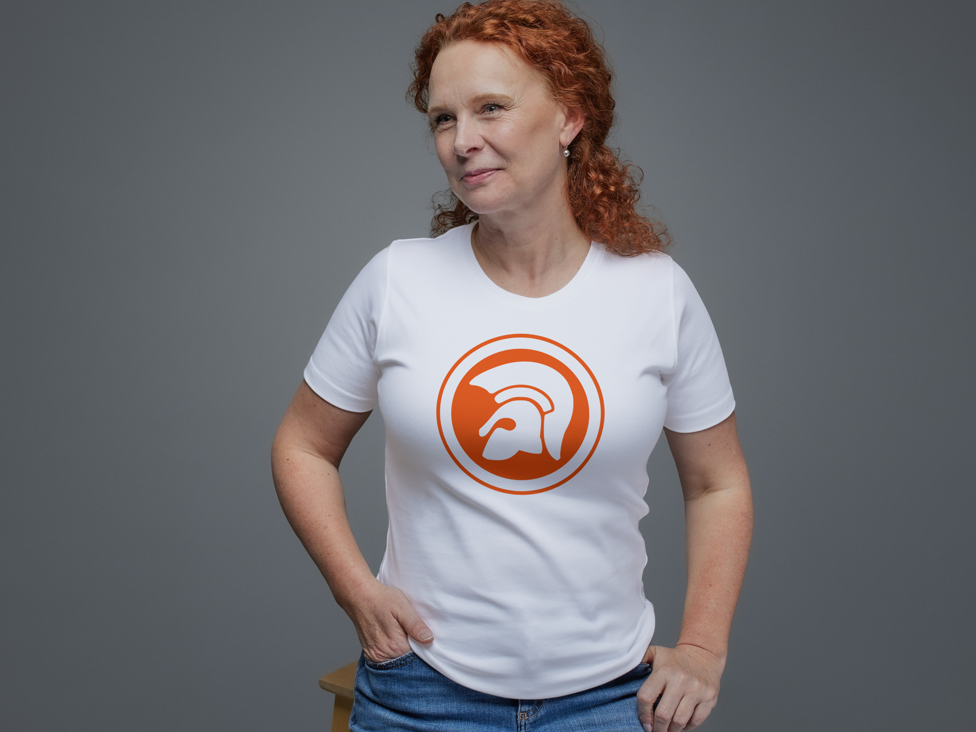 Trojan Women T-shirt  White / Black 