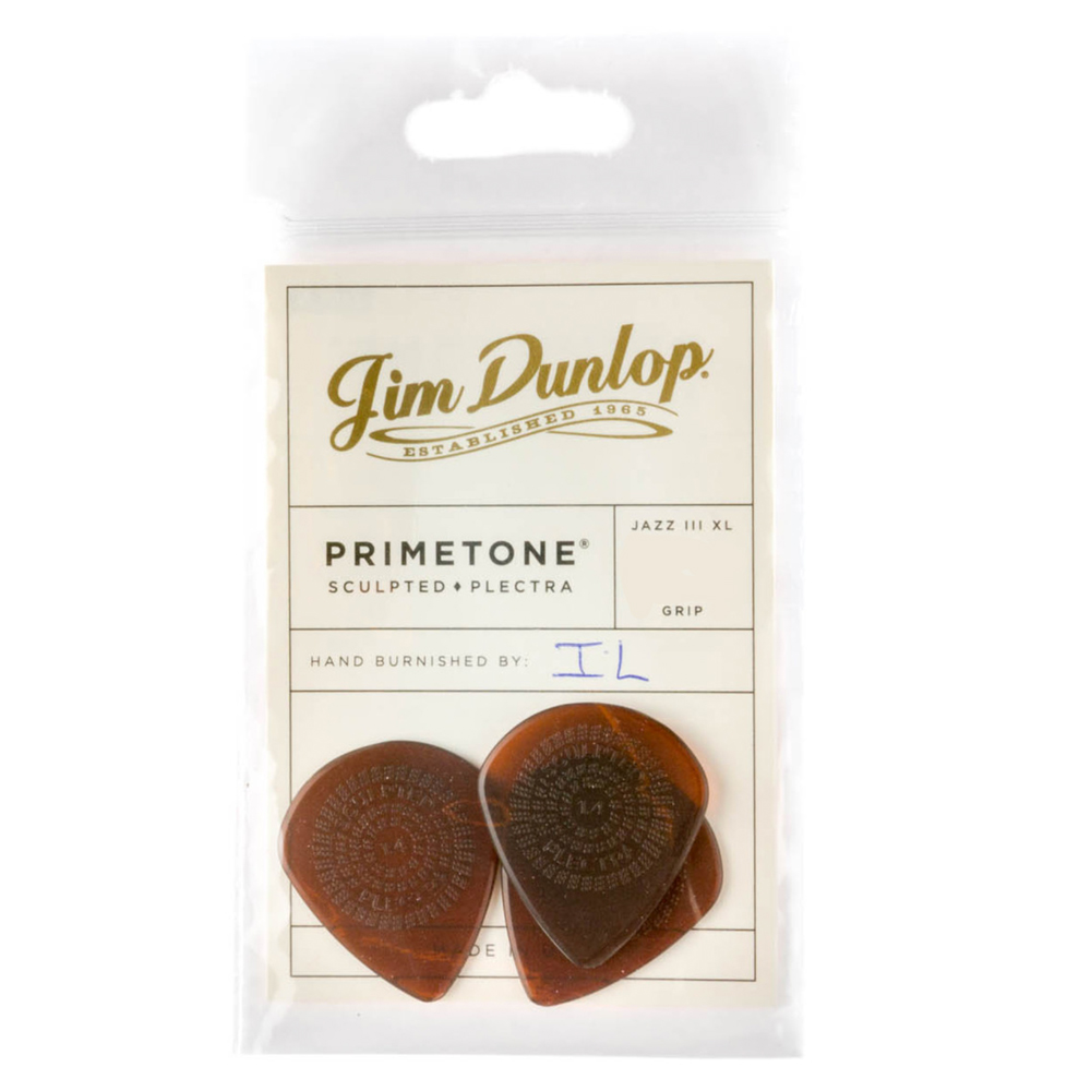 Dunlop PRIMETONE™ Jazz III XL Sculpted GRIP Plectra (3-Pack)