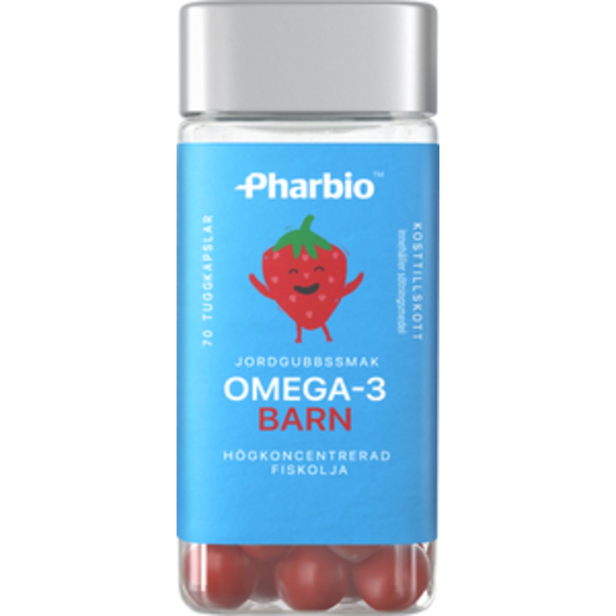 PHARBIO Omega-3 Barn 70st jordgubb